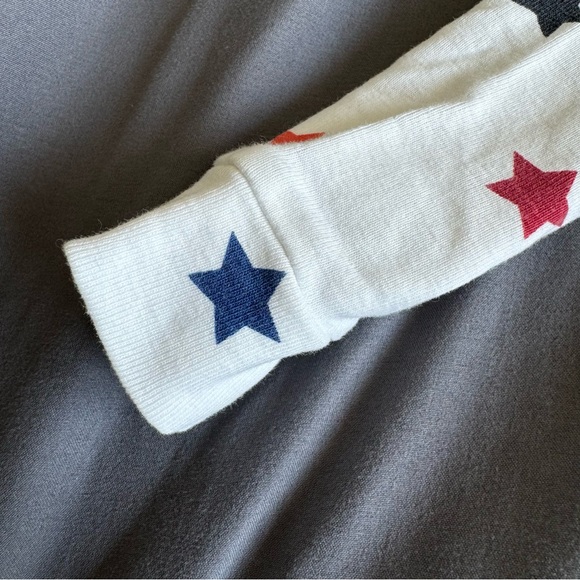 Primary Footie Zip-Up Pajamas, Size 18-24 Months 100% CottonWhite Stars Rainbow - Picture 3 of 7